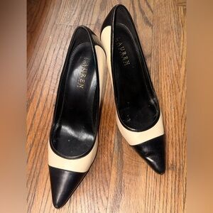 Lauren Ralph Lauren Black and Cream Heels